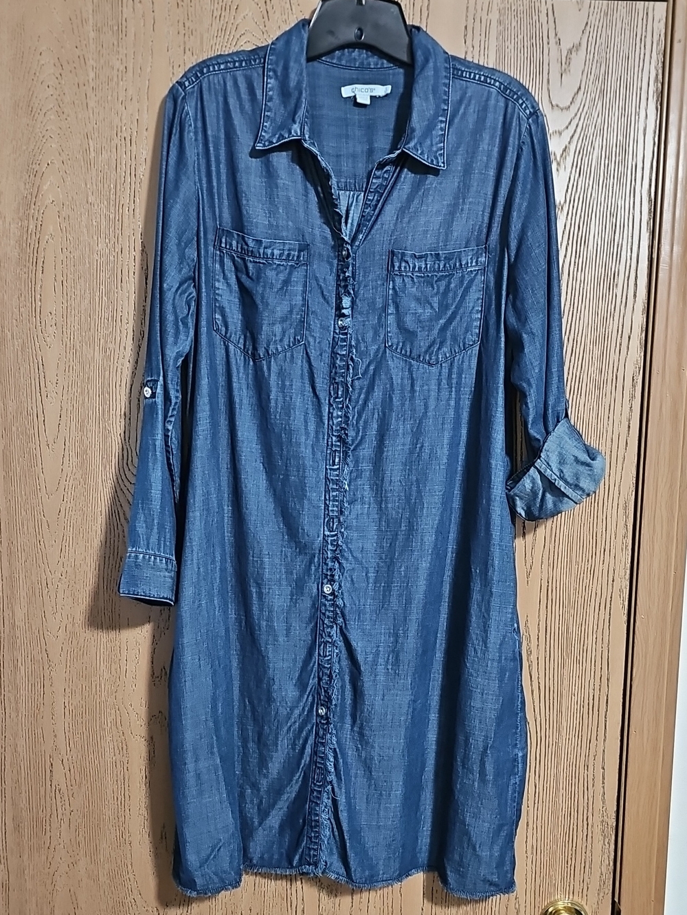 Chico's Chambray Button-Down Dress With Pockets